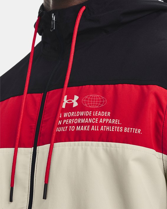 Men's UA Sportstyle Athletic Department Windbreaker Jacket, Black, pdpMainDesktop image number 3